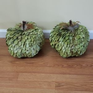 2 Pier 1 wood curled pumpkins